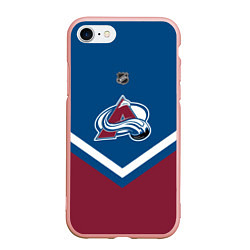 Чехол iPhone 7/8 матовый NHL: Colorado Avalanche, цвет: 3D-светло-розовый