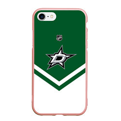 Чехол iPhone 7/8 матовый NHL: Dallas Stars, цвет: 3D-светло-розовый