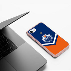 Чехол iPhone 7/8 матовый NHL: Edmonton Oilers, цвет: 3D-светло-розовый — фото 2