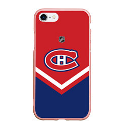 Чехол iPhone 7/8 матовый NHL: Montreal Canadiens, цвет: 3D-светло-розовый