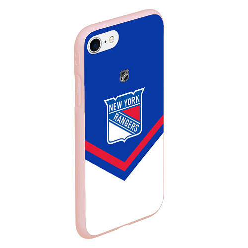 Чехол iPhone 7/8 матовый NHL: New York Rangers / 3D-Светло-розовый – фото 2