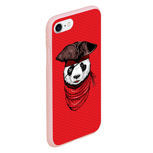 Чехол iPhone 7/8 матовый Панда пират / 3D-Светло-розовый – фото 2