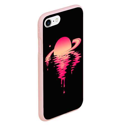 Чехол iPhone 7/8 матовый Отражение Сатурна / 3D-Светло-розовый – фото 2