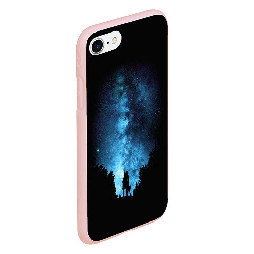 Чехол iPhone 7/8 матовый Млечный путь / 3D-Светло-розовый – фото 2