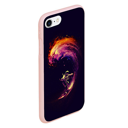 Чехол iPhone 7/8 матовый Космический серфинг / 3D-Светло-розовый – фото 2