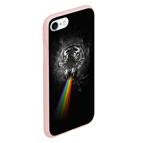 Чехол iPhone 7/8 матовый Космический тигр / 3D-Светло-розовый – фото 2