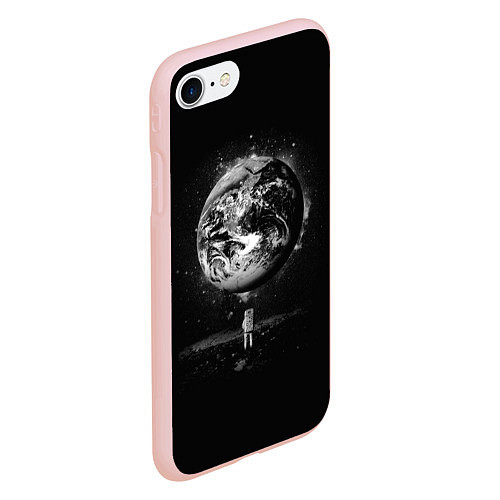 Чехол iPhone 7/8 матовый Взгляд на землю / 3D-Светло-розовый – фото 2