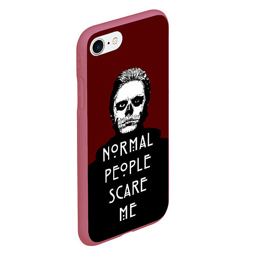 Чехол iPhone 7/8 матовый Normal people scare me / 3D-Малиновый – фото 2