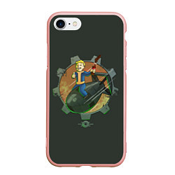 Чехол iPhone 7/8 матовый Flying Vault Boy, цвет: 3D-светло-розовый