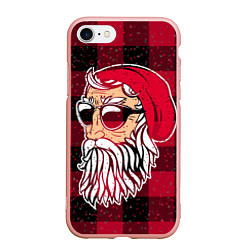 Чехол iPhone 7/8 матовый Санта хипстер, цвет: 3D-светло-розовый