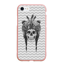 Чехол iPhone 7/8 матовый Мертвый шаман, цвет: 3D-светло-розовый