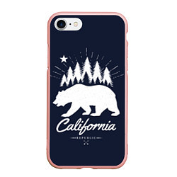 Чехол iPhone 7/8 матовый California Republic, цвет: 3D-светло-розовый