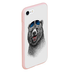 Чехол iPhone 7/8 матовый Счастливый медведь, цвет: 3D-светло-розовый — фото 2