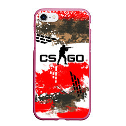 Чехол iPhone 7/8 матовый CS:GO Roll Cage, цвет: 3D-малиновый