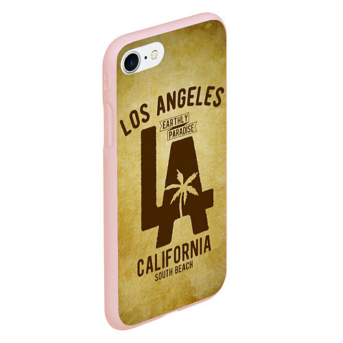 Чехол iPhone 7/8 матовый Лос-Анджелес / 3D-Светло-розовый – фото 2