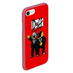 Чехол iPhone 7/8 матовый Daff Punk, цвет: 3D-малиновый — фото 2