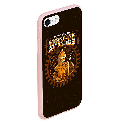 Чехол iPhone 7/8 матовый Steampunk Attitude / 3D-Светло-розовый – фото 2