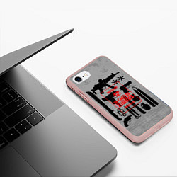 Чехол iPhone 7/8 матовый Арсенал против зомби, цвет: 3D-светло-розовый — фото 2