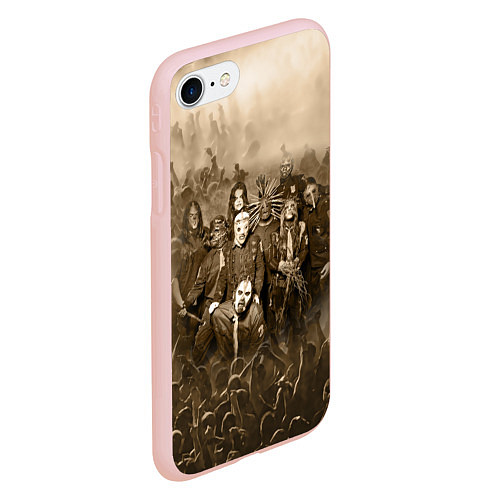 Чехол iPhone 7/8 матовый Slipknot Sepia / 3D-Светло-розовый – фото 2