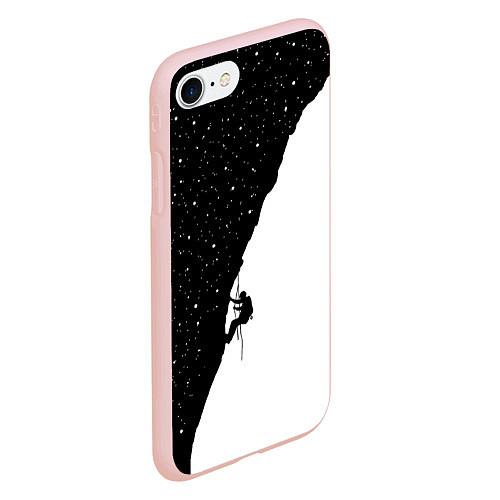 Чехол iPhone 7/8 матовый Ночной скалолаз / 3D-Светло-розовый – фото 2