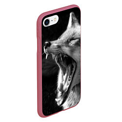 Чехол iPhone 7/8 матовый Зевающая лиса, цвет: 3D-малиновый — фото 2