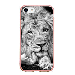 Чехол iPhone 7/8 матовый Милый лев, цвет: 3D-светло-розовый