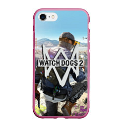 Чехол iPhone 7/8 матовый Watch Dogs 2, цвет: 3D-малиновый