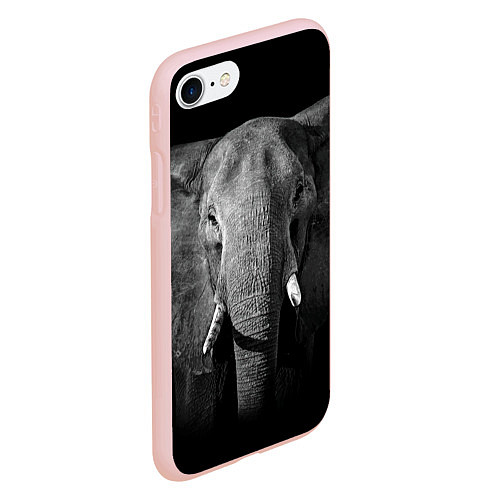 Чехол iPhone 7/8 матовый Взгляд слона / 3D-Светло-розовый – фото 2