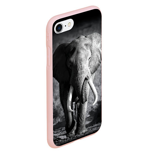 Чехол iPhone 7/8 матовый Бегущий слон / 3D-Светло-розовый – фото 2