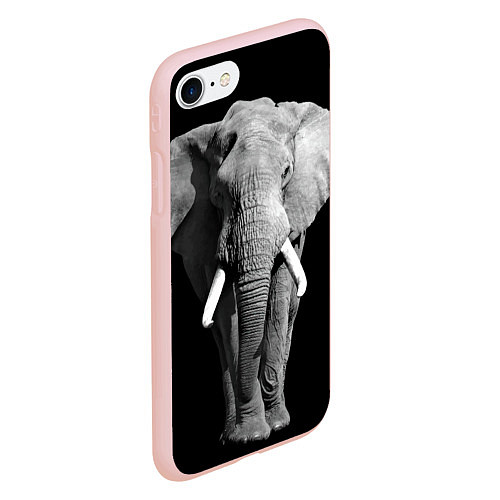 Чехол iPhone 7/8 матовый Старый слон / 3D-Светло-розовый – фото 2