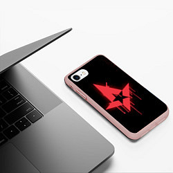 Чехол iPhone 7/8 матовый Astralis: Black collection, цвет: 3D-светло-розовый — фото 2