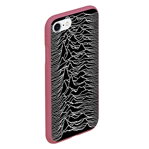 Чехол iPhone 7/8 матовый Joy Division: Unknown Pleasures / 3D-Малиновый – фото 2