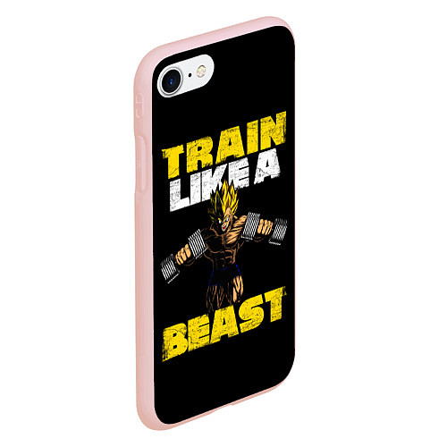 Чехол iPhone 7/8 матовый Train Like a Beast / 3D-Светло-розовый – фото 2