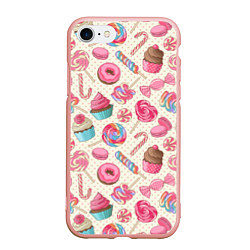 Чехол iPhone 7/8 матовый Радости для сладости, цвет: 3D-светло-розовый