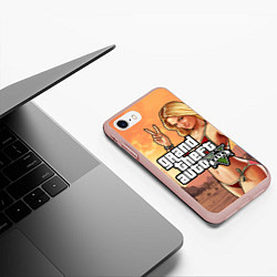 Чехол iPhone 7/8 матовый GTA V, цвет: 3D-светло-розовый — фото 2