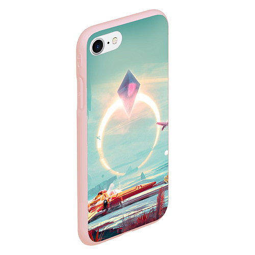 Чехол iPhone 7/8 матовый No Mans Sky / 3D-Светло-розовый – фото 2