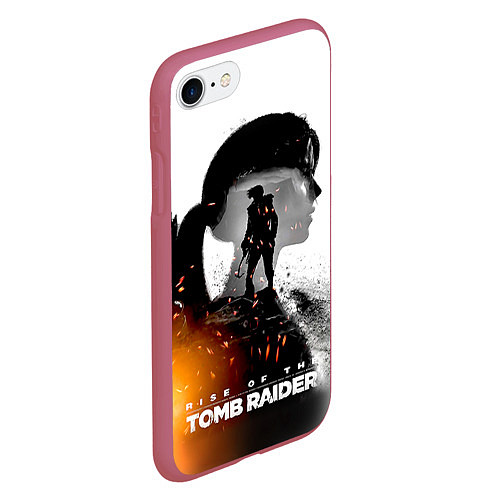 Чехол iPhone 7/8 матовый Rise of the Tomb Raider 1 / 3D-Малиновый – фото 2