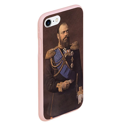 Чехол iPhone 7/8 матовый Александр III Миротворец / 3D-Светло-розовый – фото 2