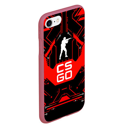 Чехол iPhone 7/8 матовый CS:GO Techno Style / 3D-Малиновый – фото 2