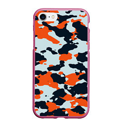 Чехол iPhone 7/8 матовый CS:GO Asiimov Camouflage, цвет: 3D-малиновый