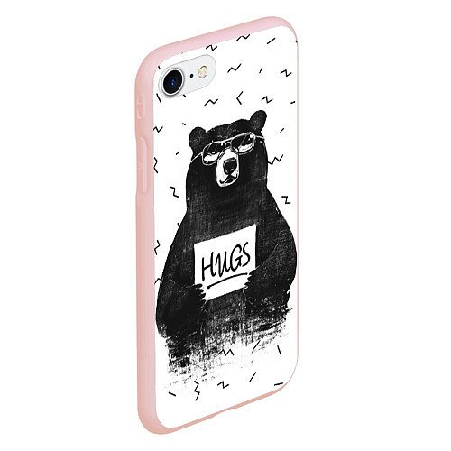 Чехол iPhone 7/8 матовый Bear Hugs / 3D-Светло-розовый – фото 2