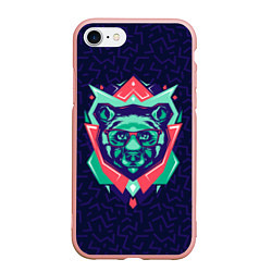 Чехол iPhone 7/8 матовый Hipster Bear, цвет: 3D-светло-розовый