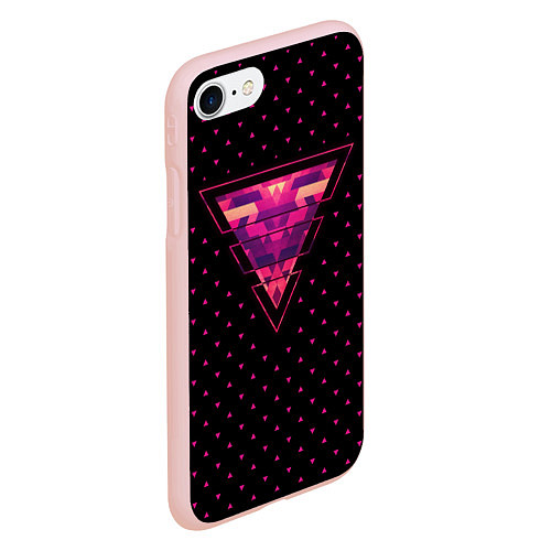 Чехол iPhone 7/8 матовый Треугольная геометрия / 3D-Светло-розовый – фото 2