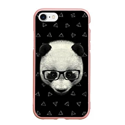 Чехол iPhone 7/8 матовый Умная панда, цвет: 3D-светло-розовый