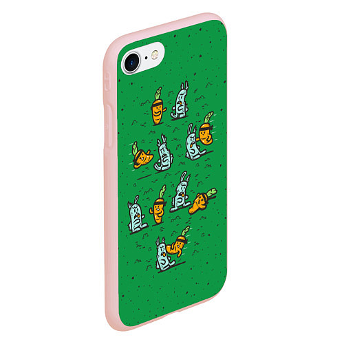 Чехол iPhone 7/8 матовый Боевая морковь / 3D-Светло-розовый – фото 2