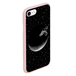 Чехол iPhone 7/8 матовый Астронавт байкер, цвет: 3D-светло-розовый — фото 2