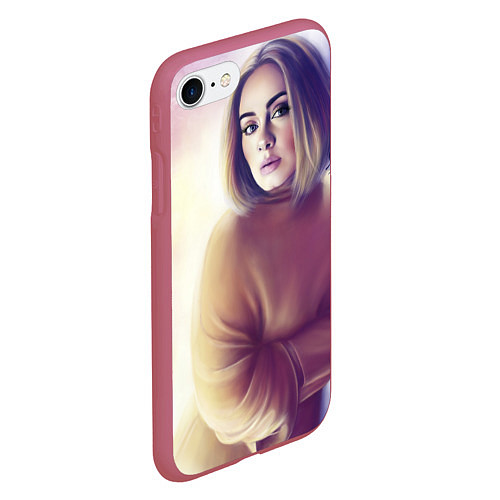 Чехол iPhone 7/8 матовый Адель / Adele / 3D-Малиновый – фото 2