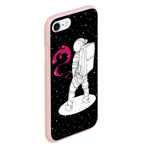 Чехол iPhone 7/8 матовый Космическая струя / 3D-Светло-розовый – фото 2