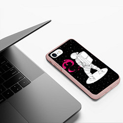 Чехол iPhone 7/8 матовый Космическая струя, цвет: 3D-светло-розовый — фото 2