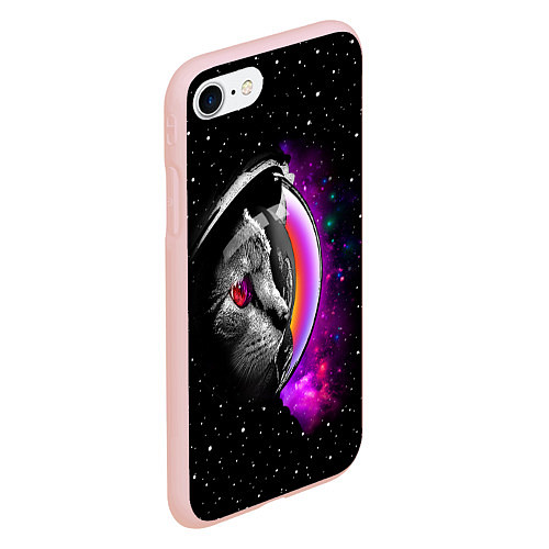 Чехол iPhone 7/8 матовый Космический кот / 3D-Светло-розовый – фото 2